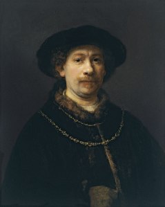 Autorretrato con gorra y dos cadenas, Rembrandt