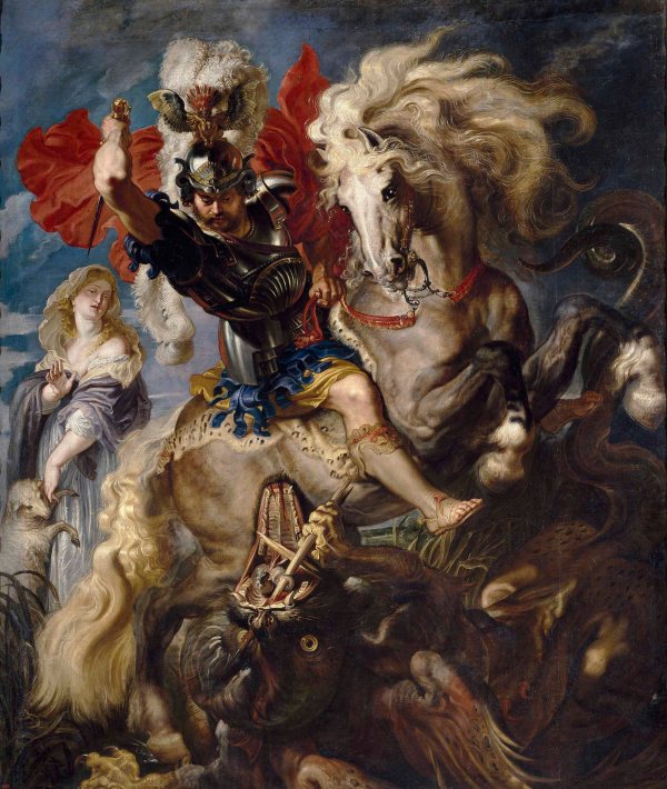 La lucha de san Jorge y el dragón, de Pedro Pablo Rubens